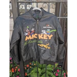 Vintage 2006 Daytona 500 Disney Mickey And Friends Racing Jacket - Black Large